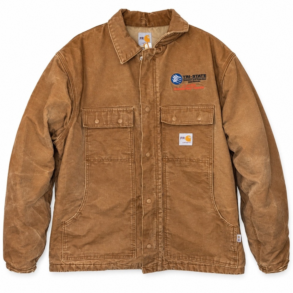 Carhartt FR Jacket Mens 2XL Regular Brown FRC066 Quilted Lined Tri-State Work